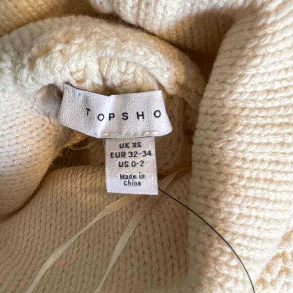 Topshop Cream Knitted Roll Neck Sweater NWT Womens Size 0-2 - Picture 7 of 8